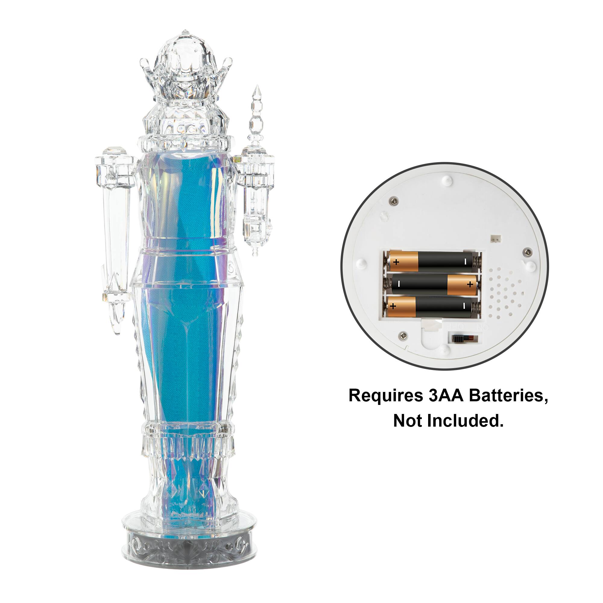 Glitzhome® 18" Acrylic Lighted Tabletop Nutcracker Figurine